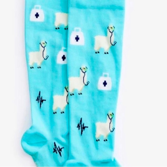 Figs Accessories Nwt Figs Scrubs Neon Blue Trauma Llama Compression Socks Poshmark